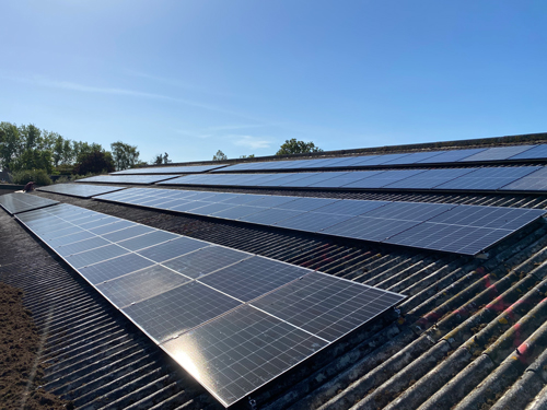 roof mounted solar pv panels generating solar and renewable energy in dorset