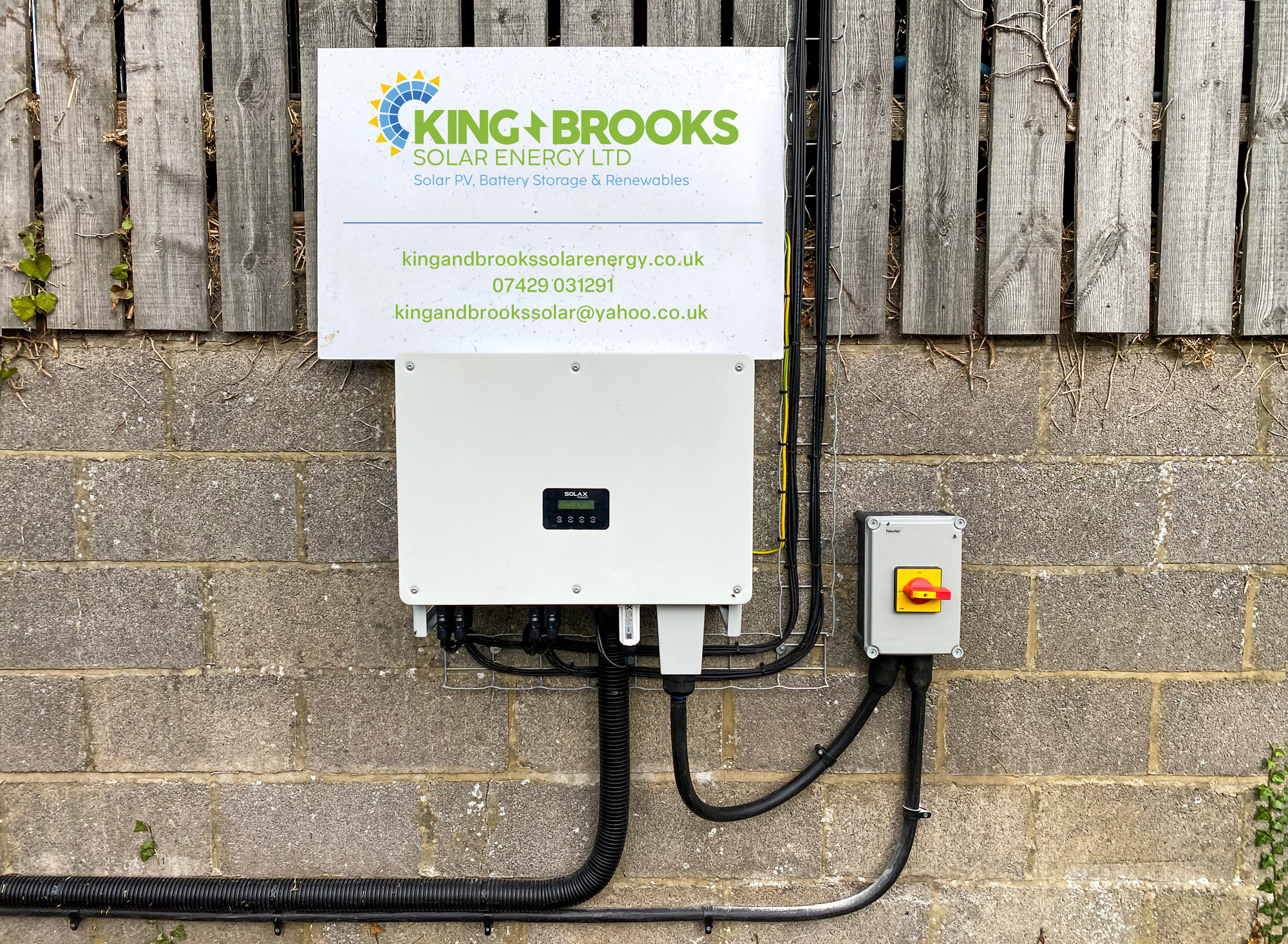 king and brooks solar energy battery storage battery inverter mounted to wall