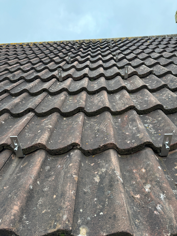 solar pv panel installation roof tiles hooks and rafters