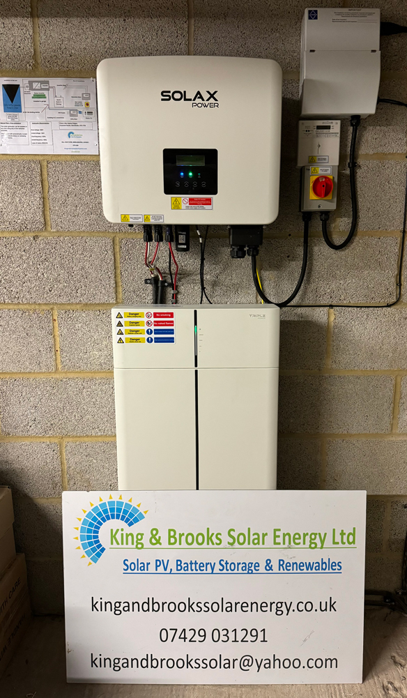 King and Brooks Solar Energy Solax battery storage and inverter renewable energy installation